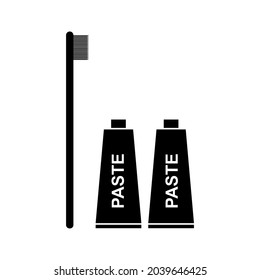 Paste  and paintbrush with liquid icon vector isolated white