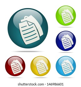 Paste Sphere button / icon, vector
