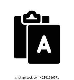Paste text only icon in black solid style