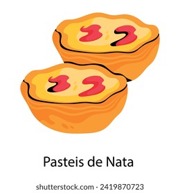 Pasteis de nata, flat style icon 