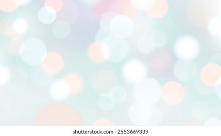 Pastel abstract background with blurry festival defocused soft bokeh lights