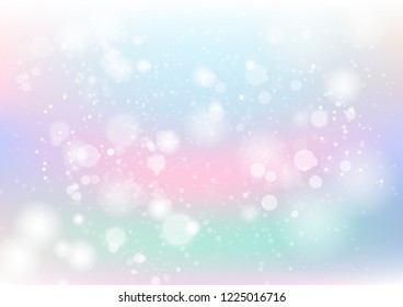 Pastel, abstract background, colorful, dust and particles scatter with stars scatter blinking blur vector illustration, holiday season celebration party concept