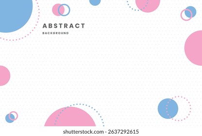 Pastel Abstract Background with Dotted Circles. Pink and Blue Minimal Geometric Design for Presentation or Web. Illustration vector 10 eps.