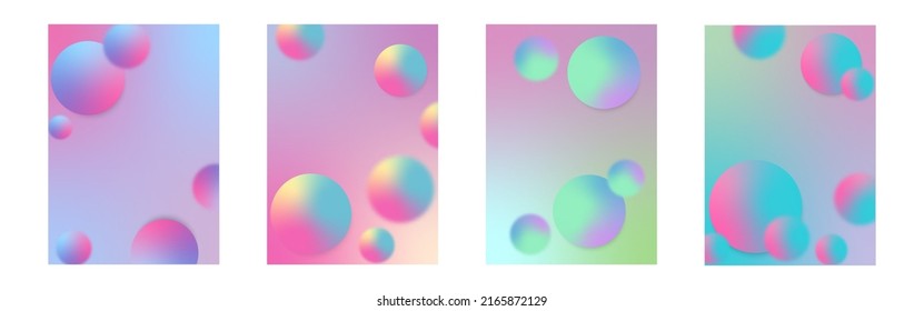 Pastel Abstract Background Set. Geometric pastel shape gradient.