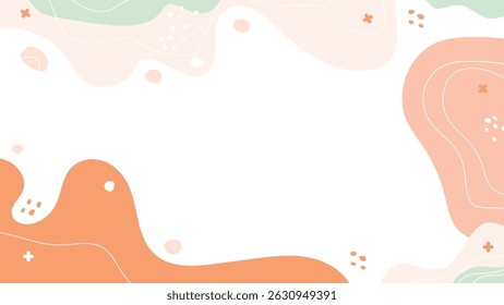 Pastel Abstract Background - Soft Modern Organic Shapes with Blank Space for Presentation, Text or Design, Trendy and Minimal Template