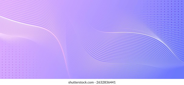 Fondo abstracto pastel con líneas onduladas y Gradientes morados suaves