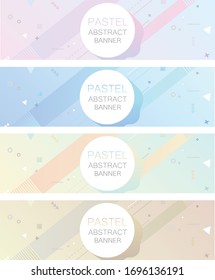 Pastel Abstract Banner With four color and geometric elements