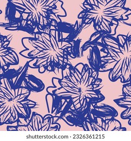 Pastel Abstract Floral seamless pattern design for fashion textiles, graphics, backgrounds and crafts