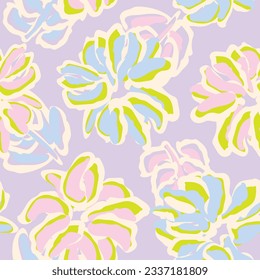 Pastel Abstract Floral seamless pattern design for fashion textiles, graphics, backgrounds and crafts