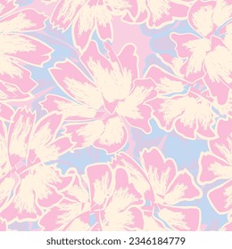 Pastel Abstract Floral seamless pattern design for fashion textiles, graphics, backgrounds and crafts