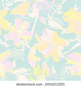 Pastel Abstract Floral seamless pattern design for fashion textiles, graphics, backgrounds and crafts