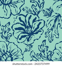 Pastel Abstract Floral seamless pattern design for fashion textiles, graphics, backgrounds and crafts