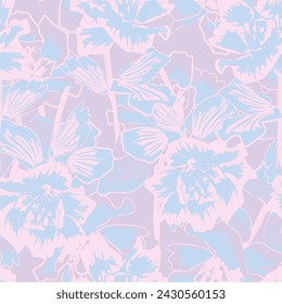 Pastel Abstract Floral seamless pattern design for fashion textiles, graphics, backgrounds and crafts