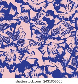 Pastel Abstract Floral seamless pattern design for fashion textiles, graphics, backgrounds and crafts