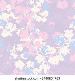 Diseño de patrón sin costuras floral abstracto pastel para textiles de moda, gráficos, fondos y artesanías