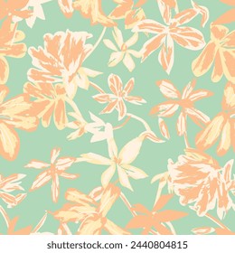 Pastel Abstract Floral seamless pattern design for fashion textiles, graphics, backgrounds and crafts