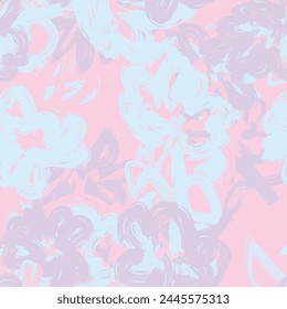 Pastel Abstract Floral seamless pattern design for fashion textiles, graphics, backgrounds and crafts