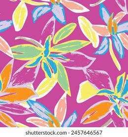 Pastel Abstract Floral seamless pattern design for fashion textiles, graphics, backgrounds and crafts