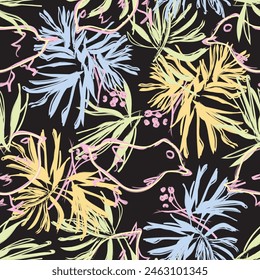 Pastel Abstract Floral seamless pattern design for fashion textiles, graphics, backgrounds and crafts