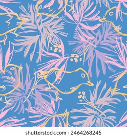 Pastel Abstract Floral seamless pattern design for fashion textiles, graphics, backgrounds and crafts