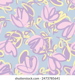 Pastel Abstract Floral seamless pattern design for fashion textiles, graphics, backgrounds and crafts