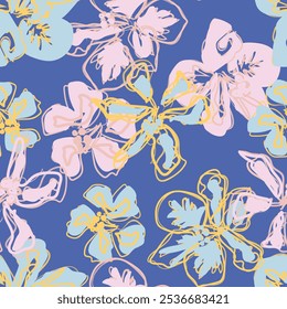 Pastel Abstract Floral seamless pattern design for fashion textiles, graphics, backgrounds and crafts