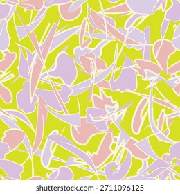 Pastel Abstract Floral seamless pattern design for fashion textiles, graphics, backgrounds and crafts