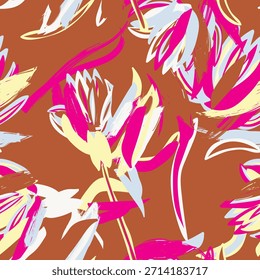Pastel Abstract Floral seamless pattern design for fashion textiles, graphics, backgrounds and crafts