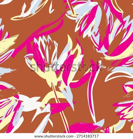 Pastel Abstract Floral seamless pattern design for fashion textiles, graphics, backgrounds and crafts