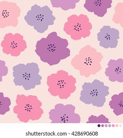 Pastel abstract floral seamless vector background