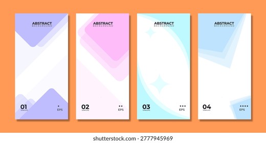 Pastel Abstract Geometric Background Collection Modern Social Media Templates