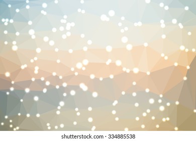 Pastel abstract geometric background consisting of colored triangles with lights in corners.