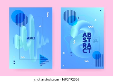 Pastel Abstract Memphis Gradient. Modern Fluid Shapes. Music Pattern. Trendy Geometric Magazine. Hipster Memphis Brochure. Vibrant Fluid Design. Graphic Wave Pattern. Abstract Brochure.