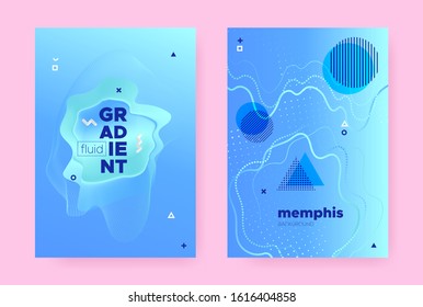 Pastel Abstract Memphis Gradient. Vibrant Flow Poster. Music Banner. Trendy Business Template. Abstract Memphis Background. Modern Fluid Shapes. Graphic Wave Cover. Hipster Memphis Gradient.
