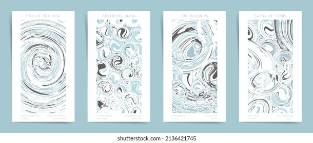 Pastel Abstract minimal template design artwork with typography for social media stories or posts, flyer, brochure or cover. Painted space and elegant shapes posters.	