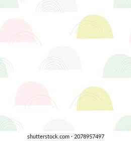 Pastel abstract rainbow seamless pattern. Trendy modern illustration for kids, wallpapers, textile.
