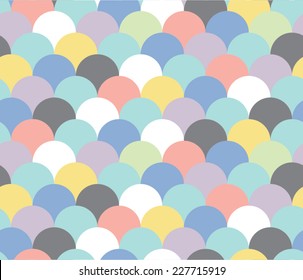 Pastel Abstract Scallop Seamless Repeat Wallpaper