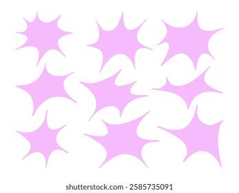 Pastel Abstract Starburst Shape Bundle. A collection of soft pastel starburst shapes with smooth, irregular edges. These abstract glowing elements are perfect for creative compositions