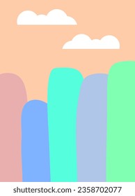 Pastel abstract vector background. Boho wall decor, print.