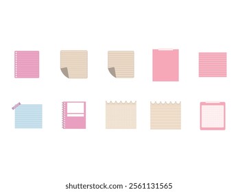 Pastel Aesthetic Note Element Set
