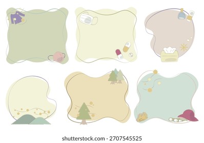 Pastel allergy themed frames with copy space