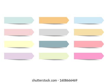 Pastel Arrow Sticky Index Paper Set - Post Note - Vector Illustration