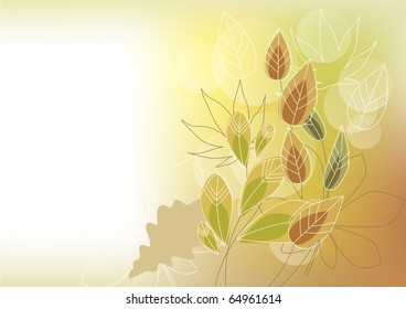 Pastel autumn background with leaves