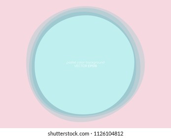Pastel background with circle round shape overlay on pink background with empty space for text. Vector design element, banner, background