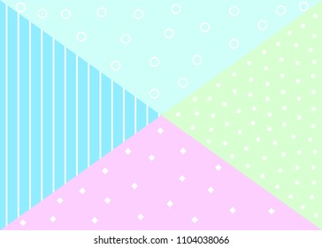 Pastel background, fashion flyer, abstract light flat banner, soft colors, trendy geometric pattern. Vector illustration