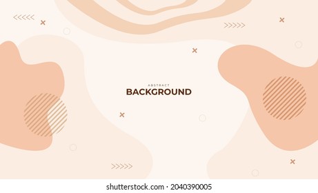 Pastel Background, Fluid Shape in Movement. Gradient Liquid. Brown Poster Memphis style, Wave Banner Template in Pastel Color Design for Wallpaper.