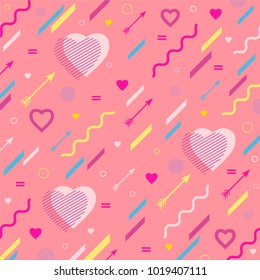 The  pastel background  with hearts  and arrows for Valentine's Day or weddings