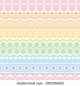 pastel background with lace trims.