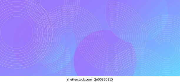 A pastel background that combines purple and blue, along with circular or curved lines, creates a look that conveys a sense of fluidity and vitality.