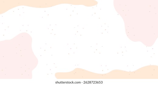 Pastel background with various shapes and doodle objects. Abstract contemporary modern trendy vector illustration. Stamp texture with dots.